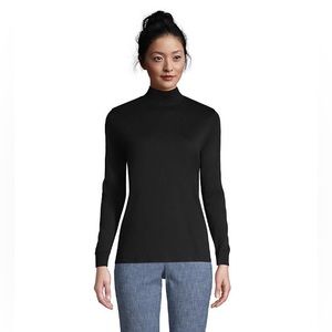 Lands’ End Relaxed Cotten Long Sleeve Mockneck Sweater